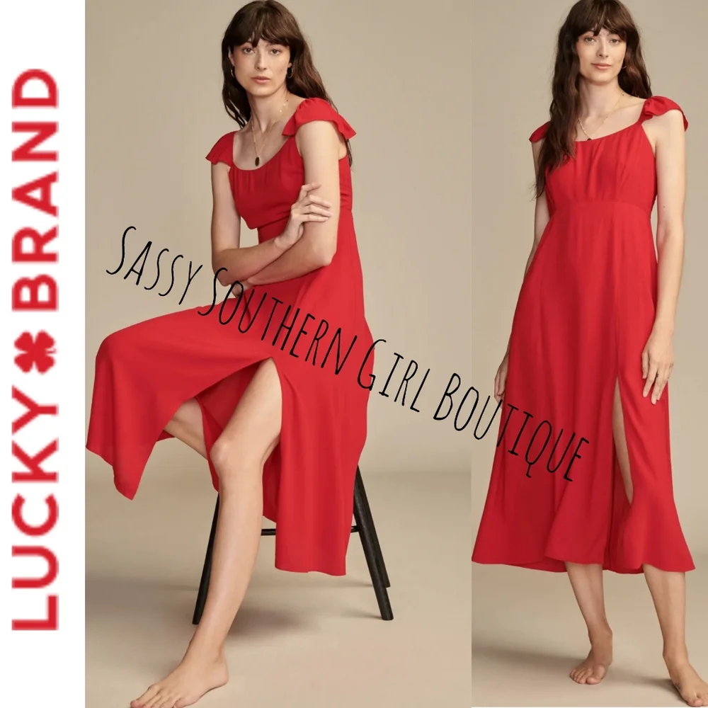 🆕⭐ Lucky Brand Red Maxi Dress